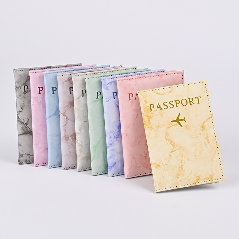 Macaron Color Marble Pattern P - Leather Passport Cover review and price